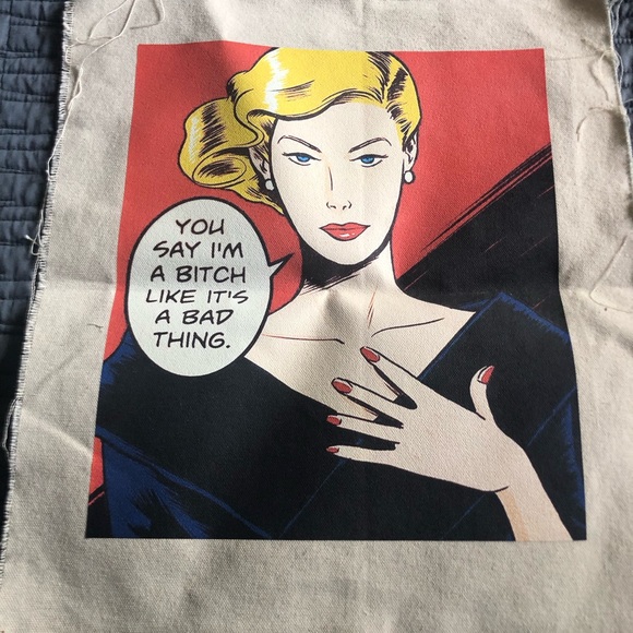 Pop Art on Canvas with Blonde Woman. Perfect for framing, add to tote or upcycle - Picture 1 of 2